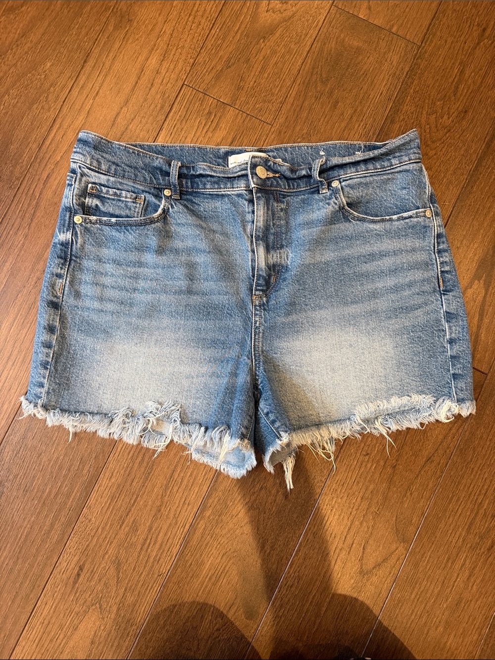 LOFT Light Blue Distressed Denim Jean Shorts